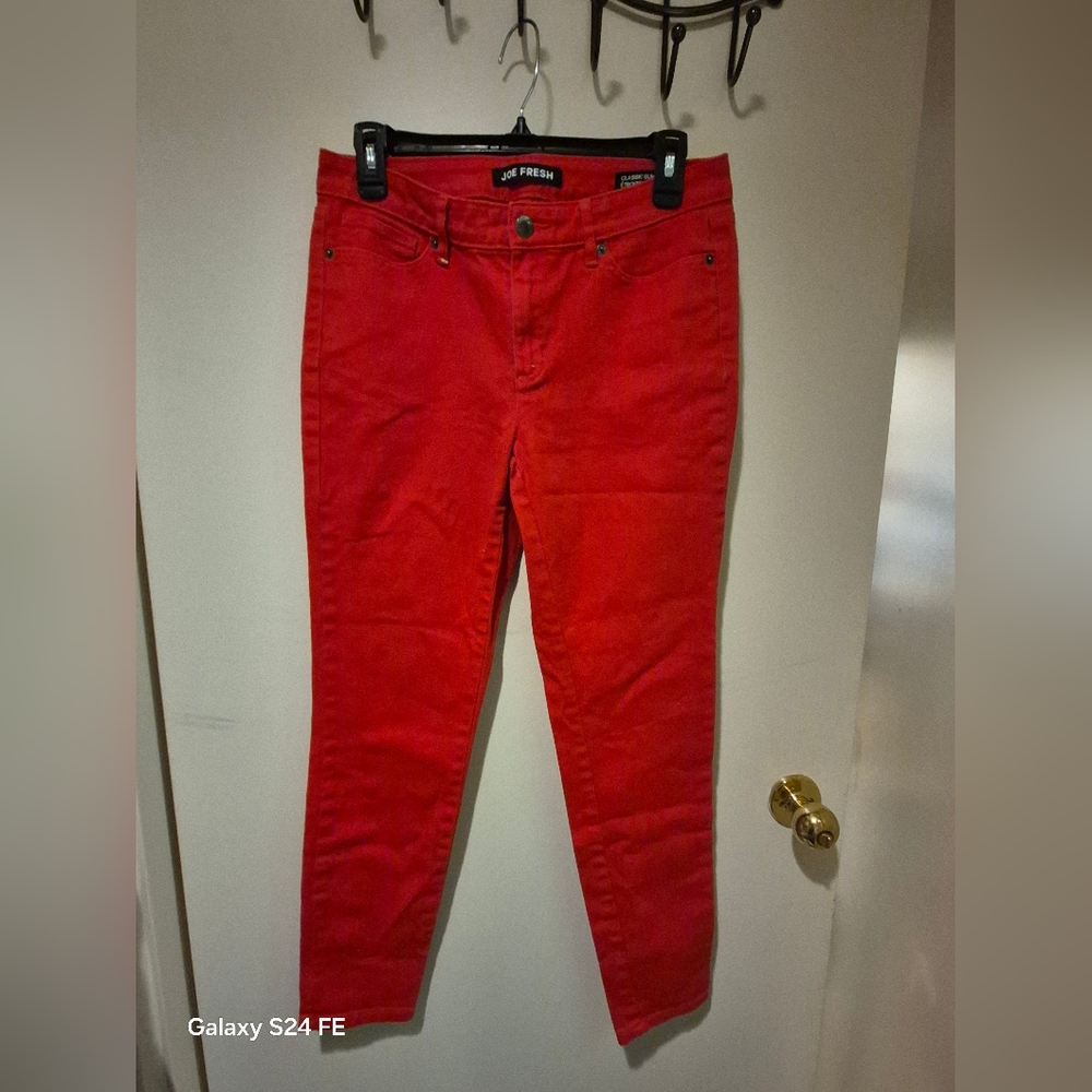 Joe Fresh Women's Bold Red Skinny Jeans